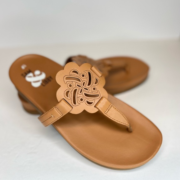 Women's SAM & LIBBY Caramel Brown Alexandra Thong Footbed Sandal Size 8.5 LN! - Picture 4 of 11